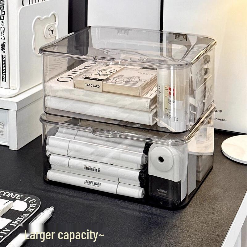 Jiemengzhe Clear Acrylic Flip-Top Desktop Organizer