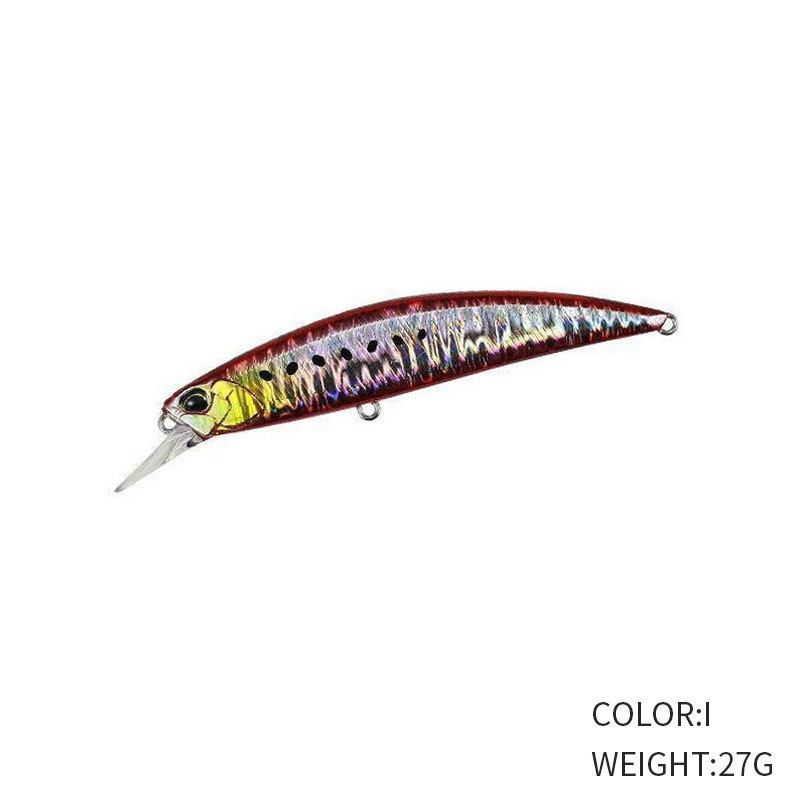 110MM 27G ABS Artificial Hard Bait Long Cast Slow Sinking Wobbler Midwater Jerkbait for Pike-7 Colors Freshwater Saltwater