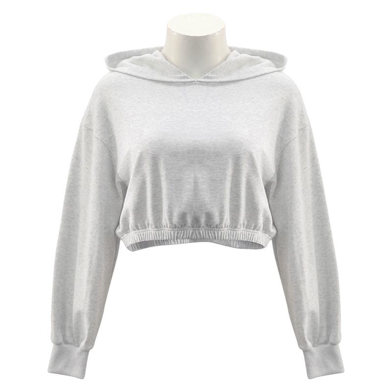 2024 Autumn/Winter Women's American Streetwear Pure Cotton Cropped Sweatshirt