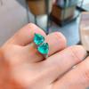 Stylish Love Shaped Women's Ring Luxury Paraiba Open Adjustable Ring Party Jewelry Anniversary Gift Engagement Ring