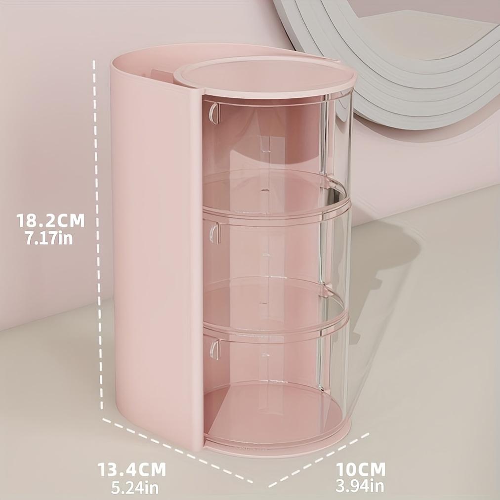 Transparent Cosmetic Storage Box, Divided and Rotated Storage, Earrings, Necklaces, Cotton Swabs Desktop Storage Box