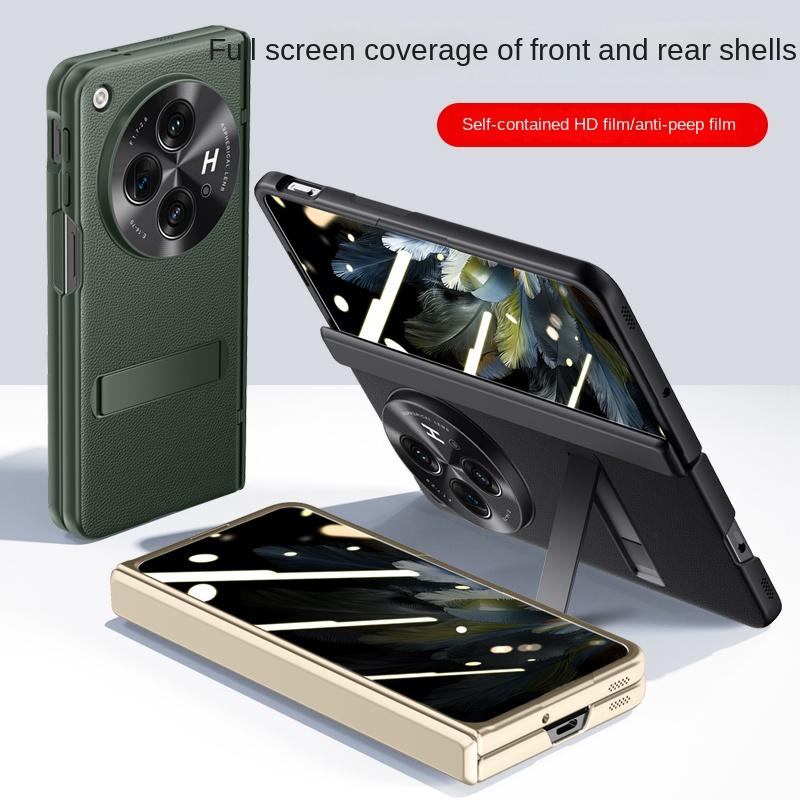 For OPPO Find N3 Case Skin PU Leather with Screen Glass Flim Stand Magnetic Protective Cover For OPPO Find N3 Full Cover Shell