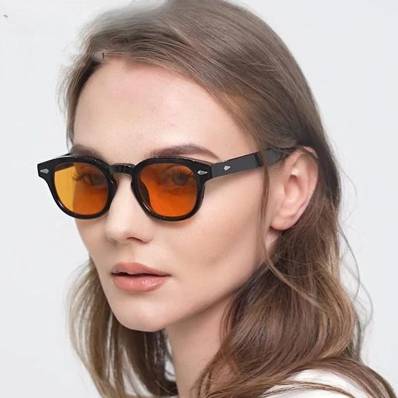 Women's Fashion Elliptical Frame Rivet Decorative Sunglasses Men's Driving Sunscreen UV400 Glasses Retro Small Frame Sun Glasses