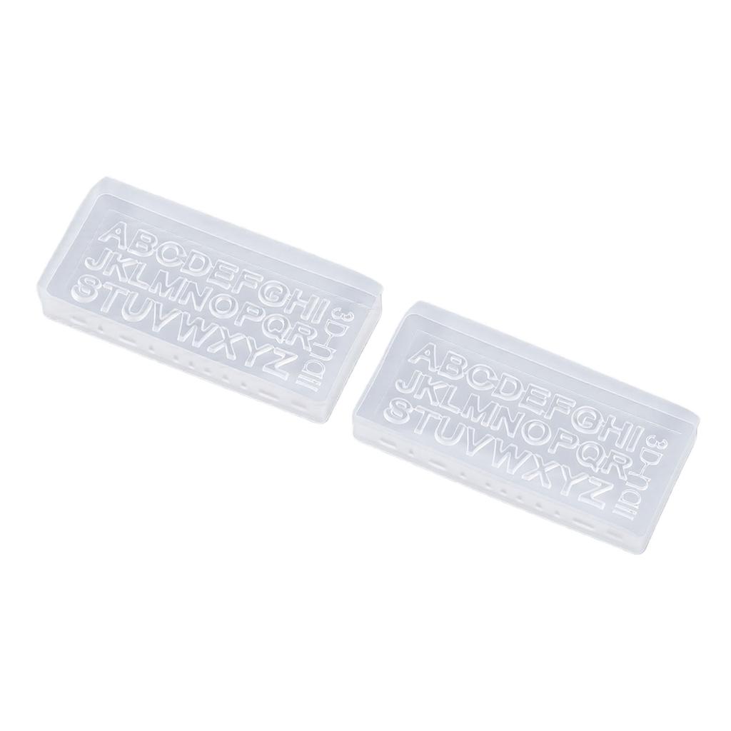 3D Letters Nail Art Silicone Mold Transparent 26 Alphabet Nail Carving Mold for Resin Crafts