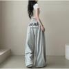Women's High Waist Baggy Sweatpants Letter Print Wide Leg Casual Trousers