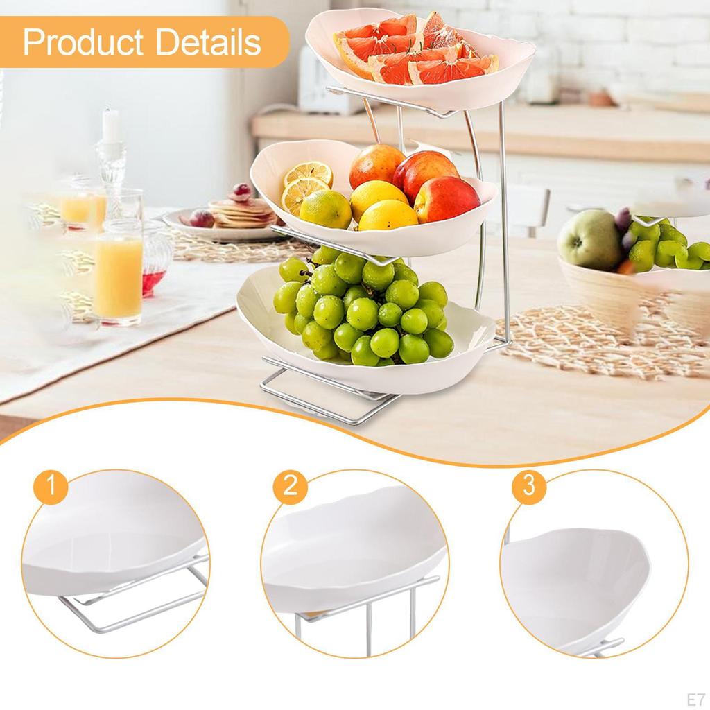 Countertop Multi-Layer Fruit Basket with Metal Support for Candy and Nuts