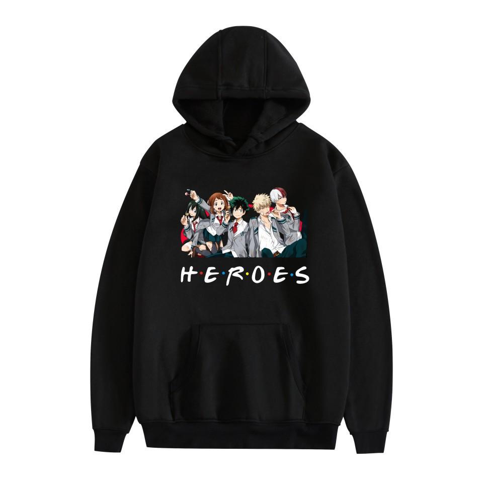 Japanese College Sweater, Hooded Pullover, Animation Print Casual Hooded Sweater For Men And Women