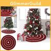 High-quality Red Burlap Christmas Tree Skirt With Stylish Bubble Border For Seasonal Celebration