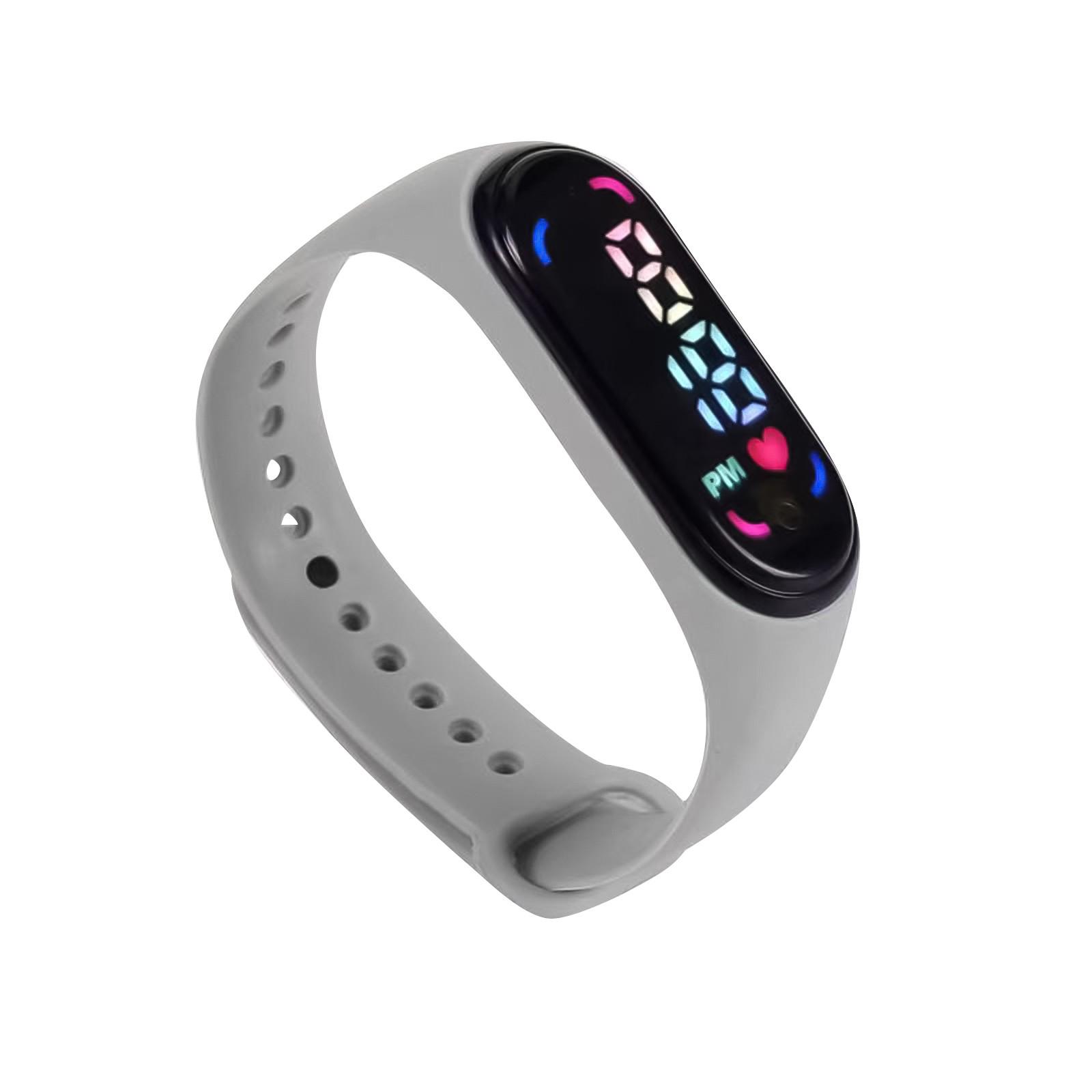 

Часы для взрослых и детей с сердечком, электронные часы с героями мультфильмов, водонепроницаемые электронные часы One Size серый