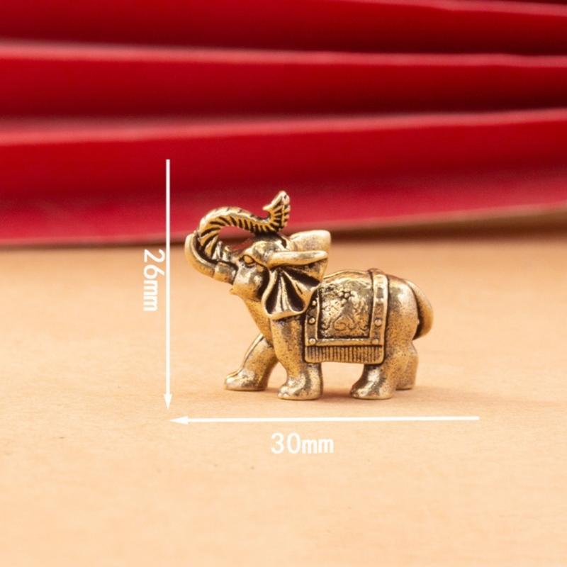 Brasses Elephant Ornaments Symbolizing Wealth Wisdoms and Good Fortunes for Gift Giving or Home Office Decoration