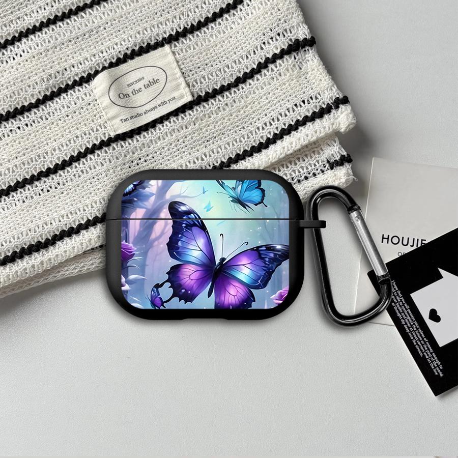 Purple Butterfly Case For Airpods 1 3 Pro Pro3 2 4 Pro2 Earphone Cases Cover