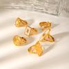 Diamond-studded Geometric Ring for Women, 18k Gold Plated, Non-fading, Light Luxury White Mother-of-pearl Titaniu