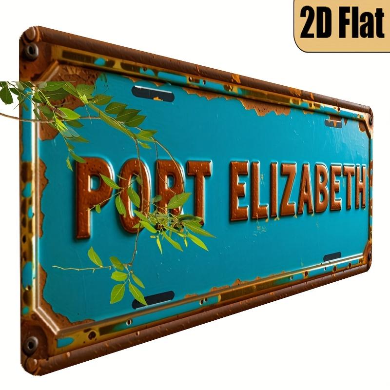 PORT ELIZABETH AL Sign Vintage Durable Metal Plaque Wall Decor Coastal Retro Home Office Bar Man Cave Wall Art