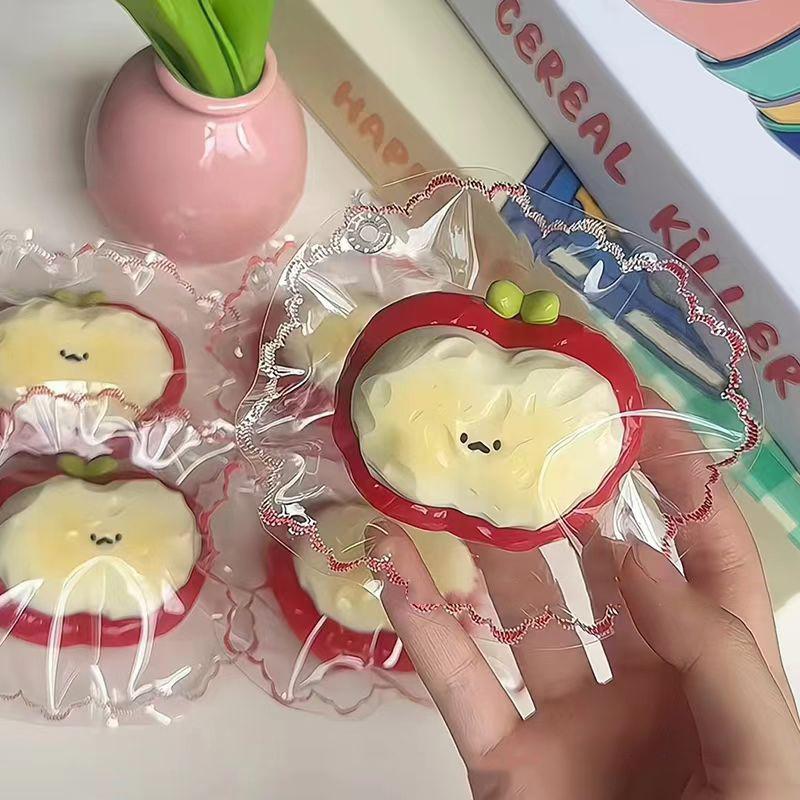 Red Apple Strawberry Egg Tart Strawberry Cream Bar Squishy Stress Relief Toy Sensory Toy For Kids Adults Anxiety Relaxation