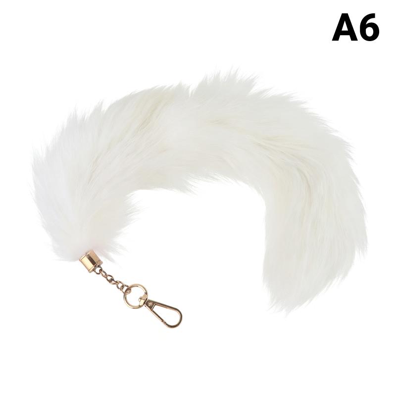 Fuchsschwanz Schlüsselanhänger 38cm Groß Flauschig Kunstpelz Anhänger Leichtgewicht Taschendekoration für den täglichen Gebrauch Partygeschenk für Freunde