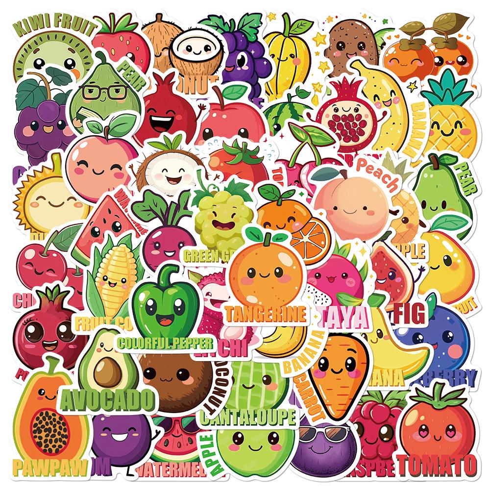 50 Cute Cartoon Fruit Stickers for Phones, Computers, Journals, and DIY Decor