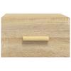 Wall Mounted Nightstands Set of 2 Sonoma Oak Finish 35 x 35 x 20 cm
