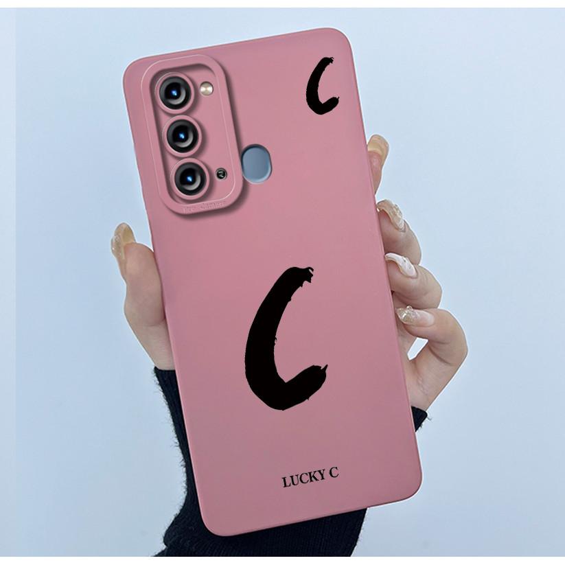 For Itel Vision 3 / Itel S17 / Itel P38 S661L S661W Case Lucky Initial Letter Liquid Silicone Protective Back Cover Phone Case