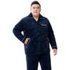 Fengxiao Men's Winter Thickened Coral Fleece Padded Pajama Set