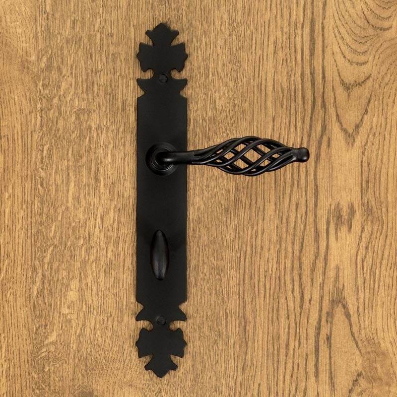 LAGOS door handle with WC 72 plate BLACK