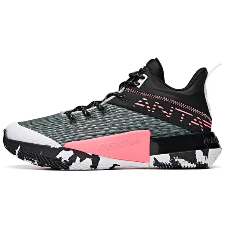 

Anta Attack 2 Mid top Basketball Shoes Men s Black Pink 112031107-1 42.5