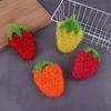 Festive 4Piece Strawberry Kitchen Scrubbers Hand Wash Only, Super Fine Fiber, Acrylic Cover, Modern Design, 10cm x 3.9in