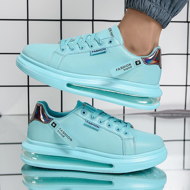 

Patent Leather Air Cushion White Shoes Korean Version Thick-soled Fluorescent Green Student Board Shoes Personalized Sports Men s Shoes Trendy Runnin 44