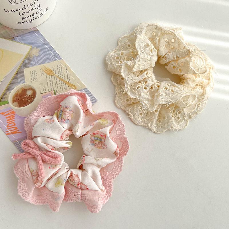 Children's Floral Lace Double-Layer Scrunchie Hair Tie