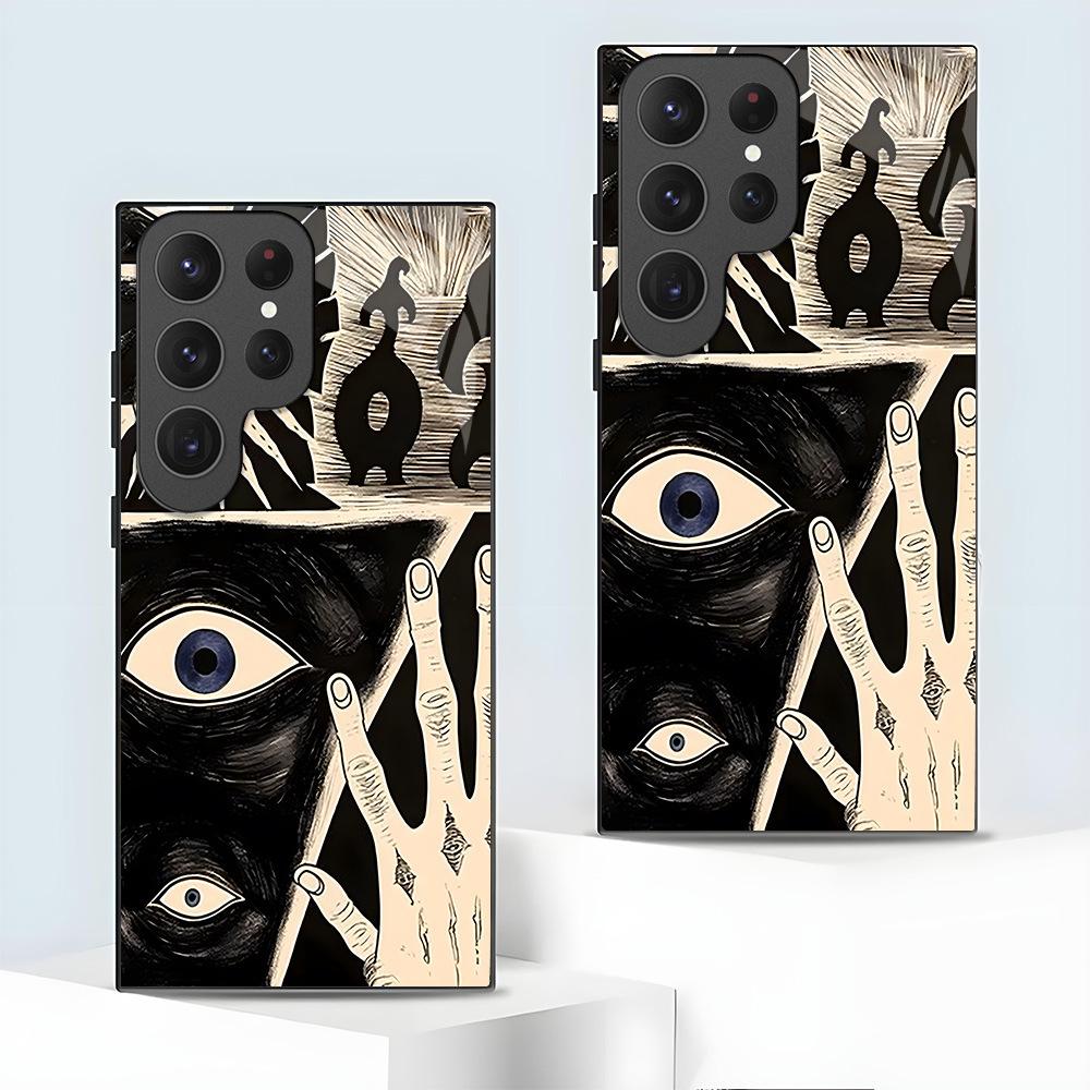 Foreign trade explosion art totem eyes suitable for Samsung S22 + new mobile phone case s25ULtra glass case s24 +