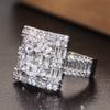 CopperWomen Rings Inlaid Full Shiny Cubic Zirconia for Wedding Party Engagement Luxury Accessories Jewelry