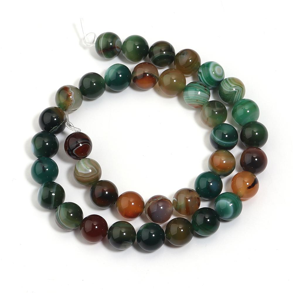 1 Strand Natural Peacock Stripe Agate Stone Beads Round Loose Beads For Jewelry Making DIY Bracelet Accessories 4/6/8/10/12mm