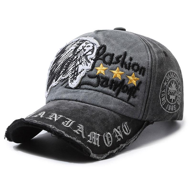 Baseball Cap Men'S Retro Washed Retro Letter Embroidered Cap Outdoor Sports Sun Protection Sun Hat Children