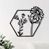 Vintage Metal Wall Art Chrysanthemum Sculpture Iron Floral Decor For Home