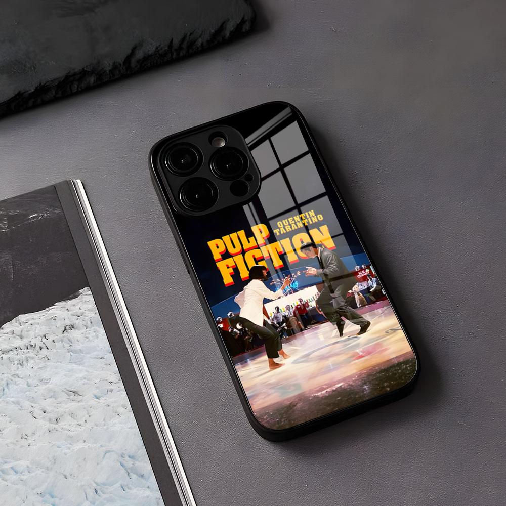 

Movie P-Pulp-F- FictionS Phone Case For IPhone 17 Air 16 E Pro Max 15 14 13 Mini 12 Pro 11 Max Plus Black Glass Cover iPhone 15 Plus