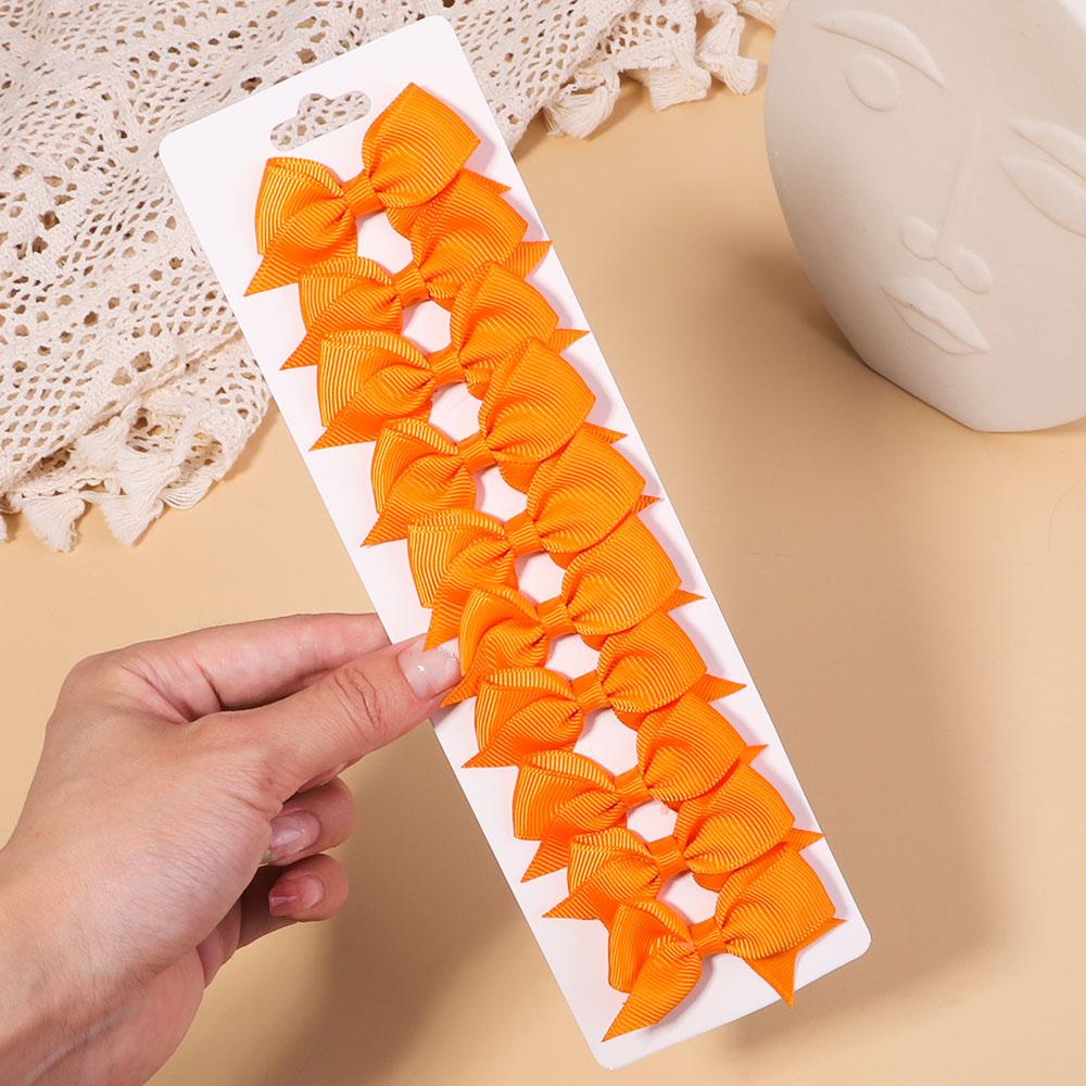 10Pcs/Set Solid Color Grosgrain Ribbon Hairpins for Kids Bows Hair Clips Boutique Handmade Headwear Girls Baby Hair Accessories