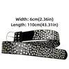 Luxury Design Eyelet Rivet Belt Punk Hollow Grommet Decorative Belt  for Women Club Outfit