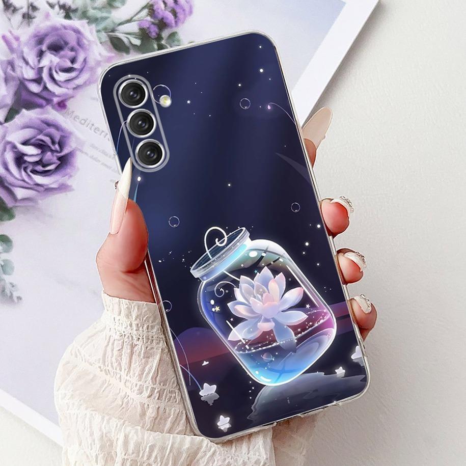 For Samsung Galaxy A24 4G Case SM-A245F Cover Fashion Flower Marble Soft Silicone Phone Covers For Samsung A14 A34 A54 5G Fundas