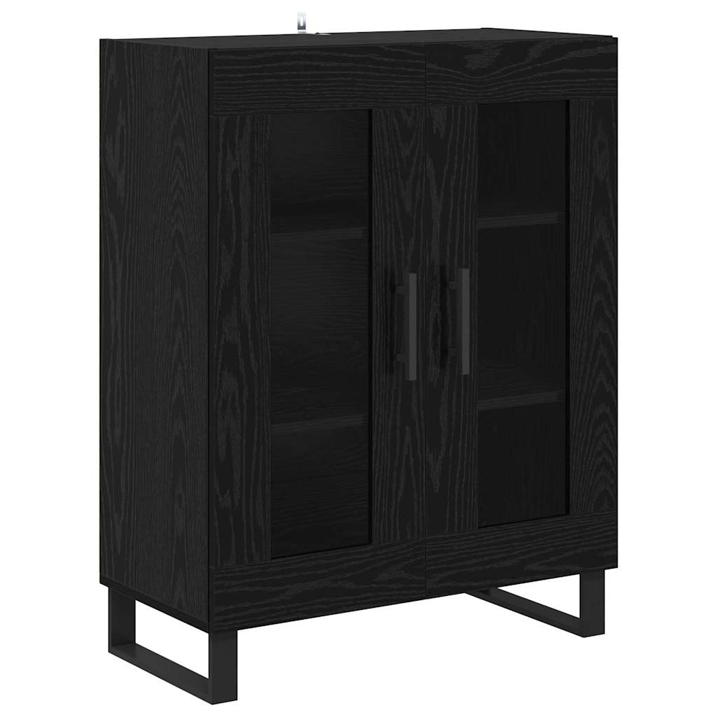 Highboard 2 pcs Black Oak Effect 69.5 x 34 x 180 cm