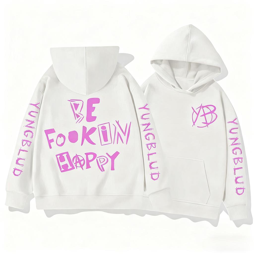 Singer Yungblud Be Fookin Happy Zipper Hoodies Men Women Clothing Fashion Y2K Zip Up Autumn Sweatshirts Winter Pullovers