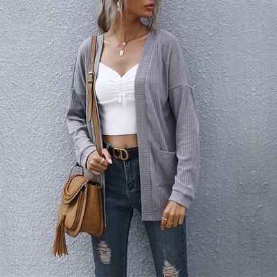 Temperament and Elegance Outer Wear Autumn and Winter Casual Women's Basic Models Long-sleeved Solid Color Long Sweater Cardigan
