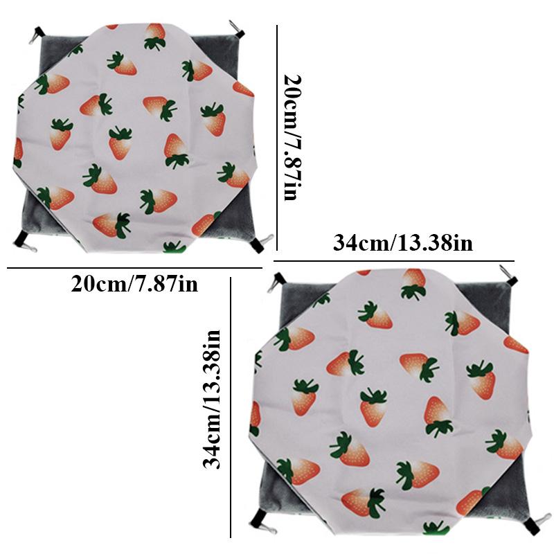 Hamster Beds Warm Soft Nest Hanging Rodent Cage House Printed Hammock for Rats Guinea Pig Small Animal Sleeping Bag Accessories
