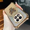Glitter Luxury Butterfly Bracket Plating Frame Soft Case For Redmi Note 15 14 Pro Plus 4/5G 15C 14C A5 Anti-Drop Protect Cover