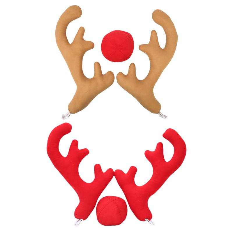 Auto Christmas Reindeer Antlers Ornaments Festive Atmosphere Car Decor Stylish Christmas Elk Antler Kit Auto Accessories