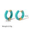 Orecchini a goccia color oro effetto pioggia arcobaleno per donna Orecchini a cerchio in acciaio inossidabile a goccia