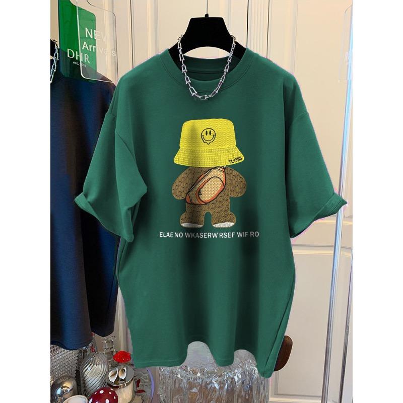 

Футболка женская с короткими рукавами из чистого хлопка, летняя, новая, большого размера, свободная, утягивающая, топ для живота M