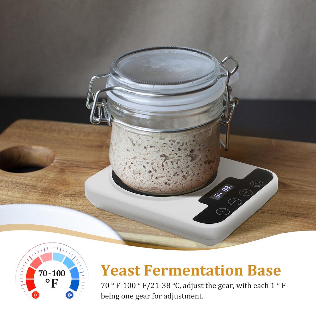 1 Pc Yeast Fermentation Thermostat Sourdough Starter Warmer 70°F to 100°F Sourdough Warmer Mat 12 Hour Timer Fermentation Base