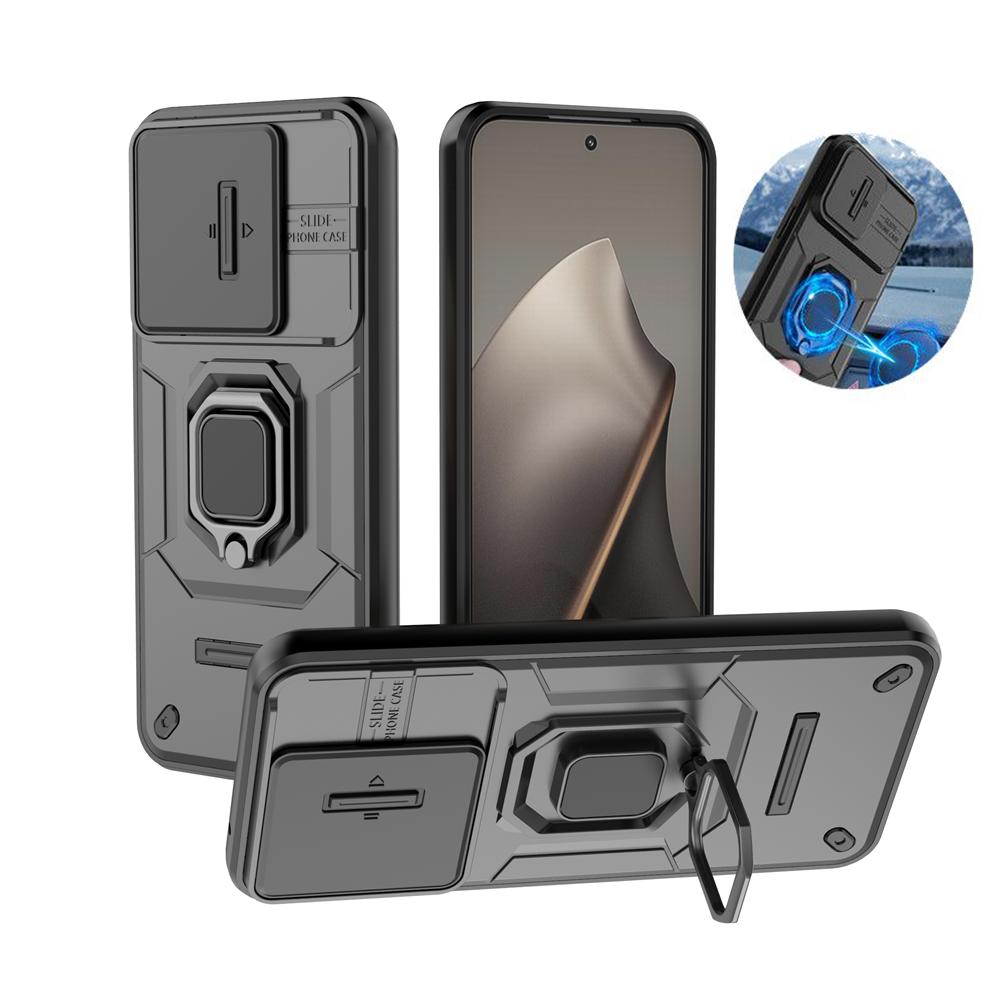 For Xiaomi 15T 5G Case Slide Camera Lens Protector Armor Case For Mi 15T 15 T Mi15T Car Magnetic Ring Holder Phone Cover