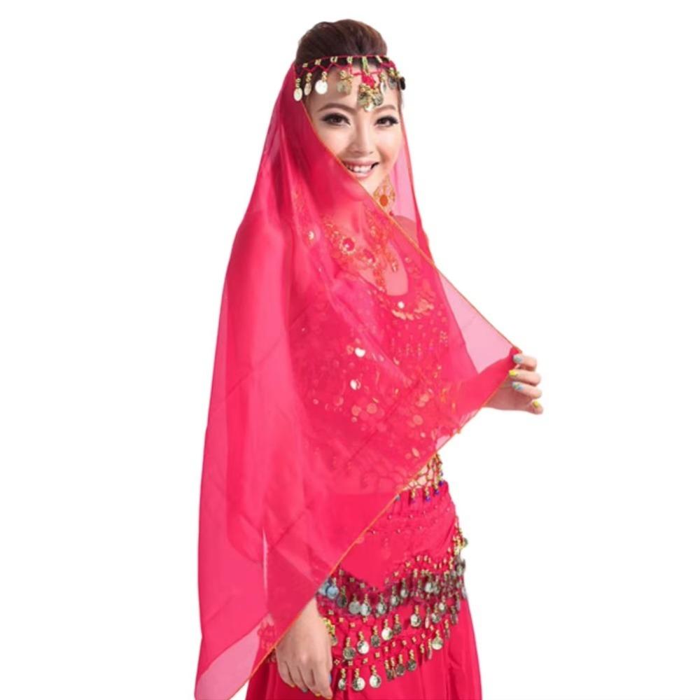 Chiffon Belly Dancing Scarf Solid Color Women Headdress New Indian Dance Headband  Show Costumes