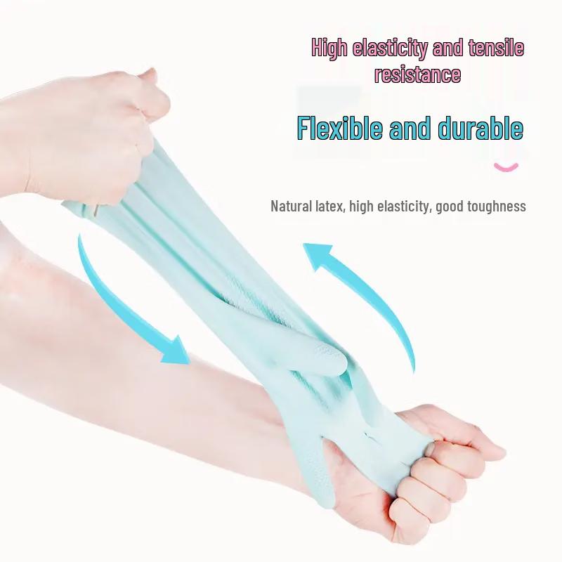 MIAOJIE Durable Latex Dishwashing Gloves (2 Pairs)
