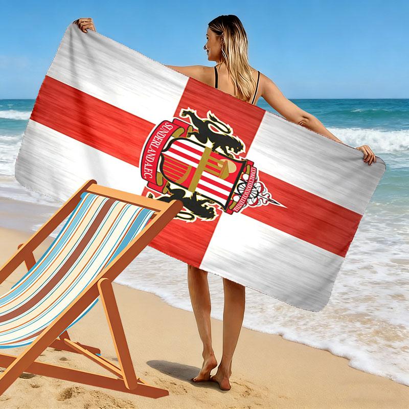 Asciugamano da Spiaggia con Logo SAFC, Asciugamano Grande Morbido ad Asciugatura Rapida per Spiaggia Campeggio Nuoto